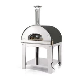 Four A Pizza à Bois Fontana Marinara Anthracite Sur Chariot