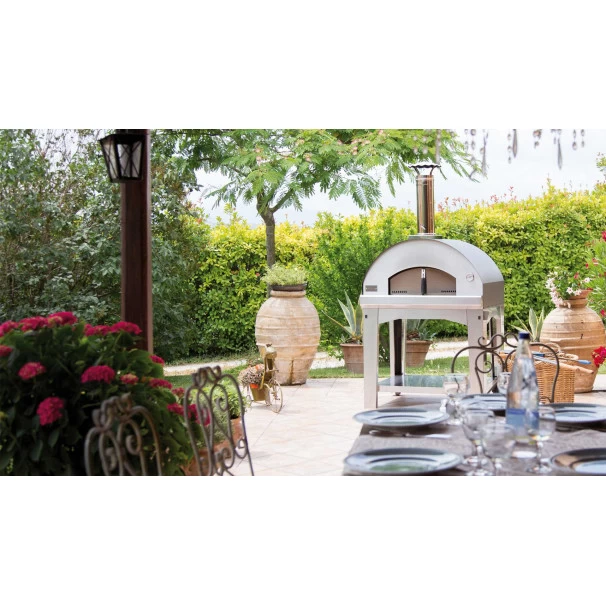 Four à Pizza à Bois Fontana Mangiafuoco Inox Sur Chariot 7 Four à Pizza à Bois Fontana Mangiafuoco Inox Sur Chariot – Image 5