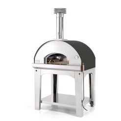 Four à Pizza à Bois Fontana Mangiafuoco Anthracite Sur Chariot