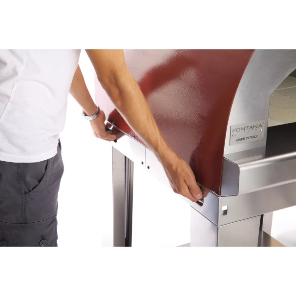 Four à Pizza à Bois Fontana Margherita Anthracite Sur Chariot 6 Four à Pizza à Bois Fontana Margherita Anthracite Sur Chariot – Image 4