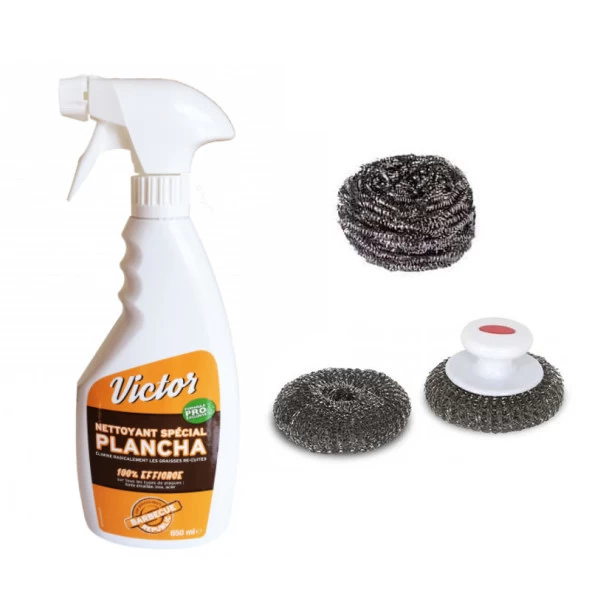 Set Nettoyant Plancha Et Boules Inox 3 Set Nettoyant Plancha Et Boules Inox